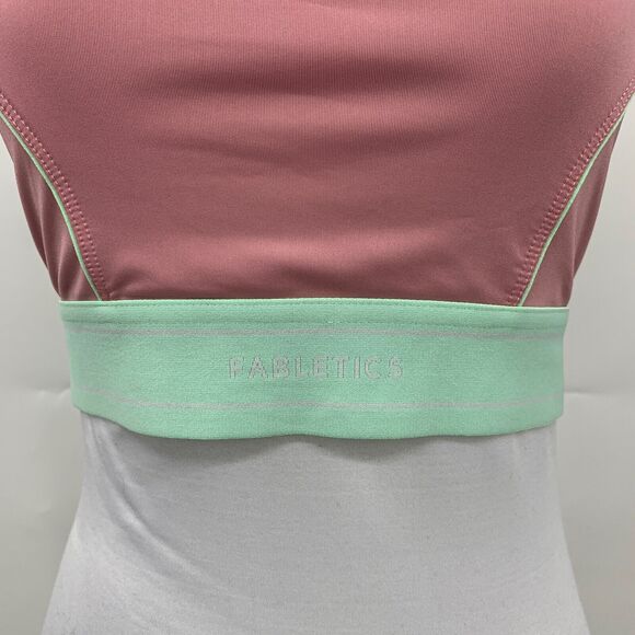 Fabletics Sports Bra Womens S Small Woodrose Green Tea Medium Impact Piped Yoga - Picture 3 of 8